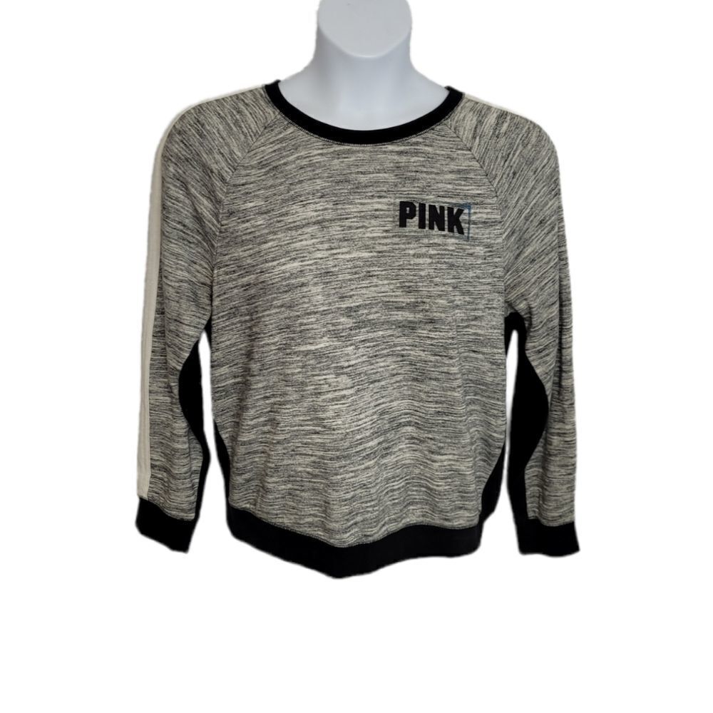 VS PINK sweatshirt crew neck spellout back graphic long sleeve L